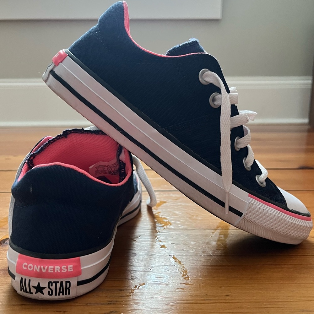 Converse Navy and Pink Sneakers